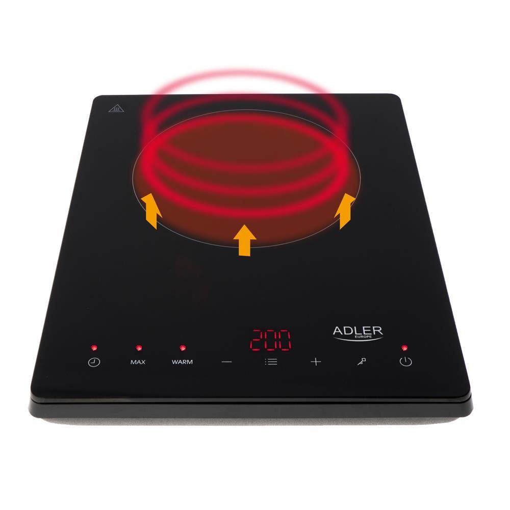 Adler Induktions-Kochfeld, AD 6513, 2000W, 190 mm, Induktionskochplatte, Elektro Kochplatte