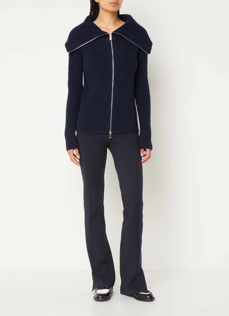 Cardigan Malyla din amestec de lână cu cusături, creat de Claudie Pierlot.