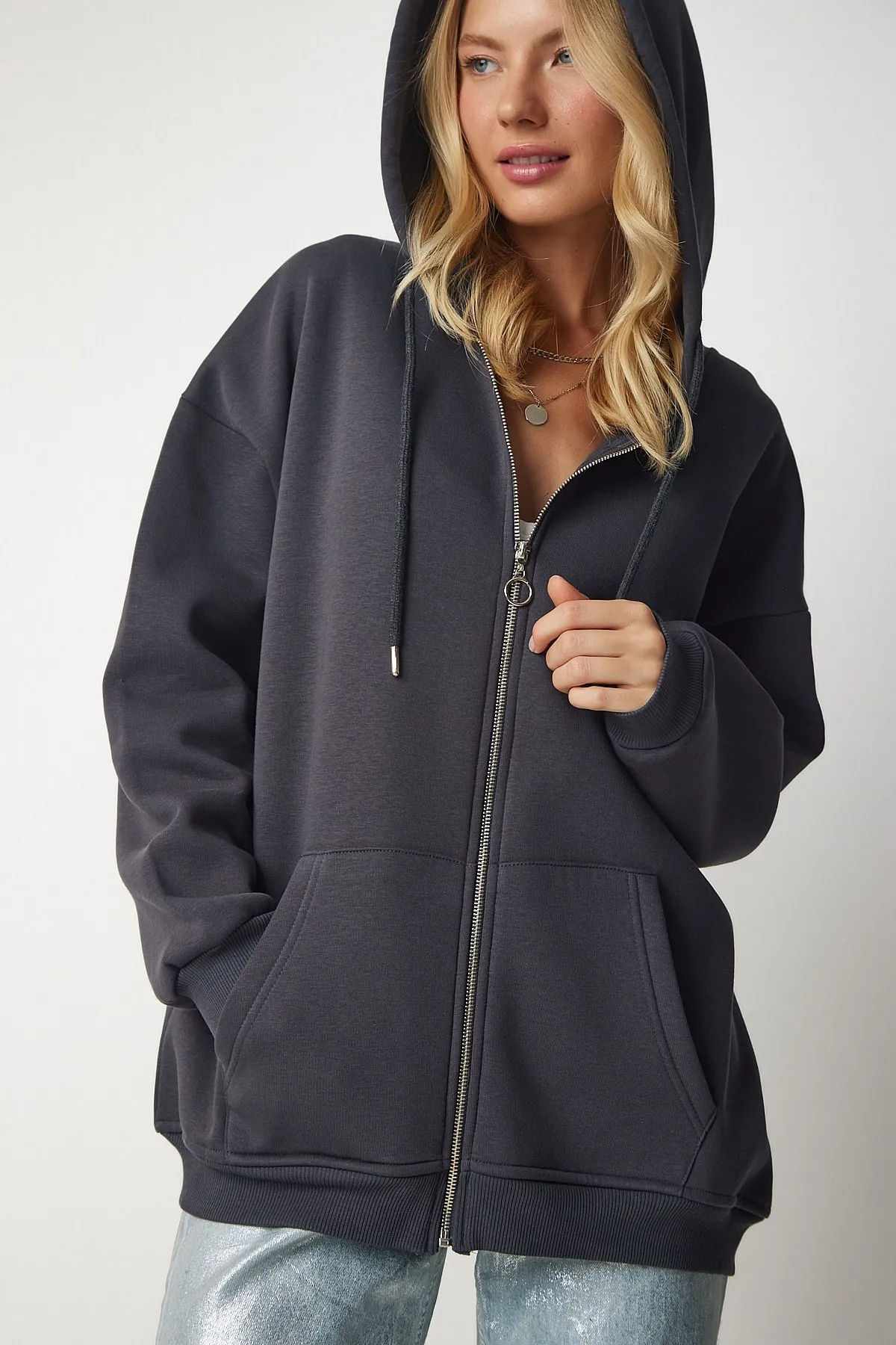 Happiness İstanbul  Sweatshirt - Grau - Oversized