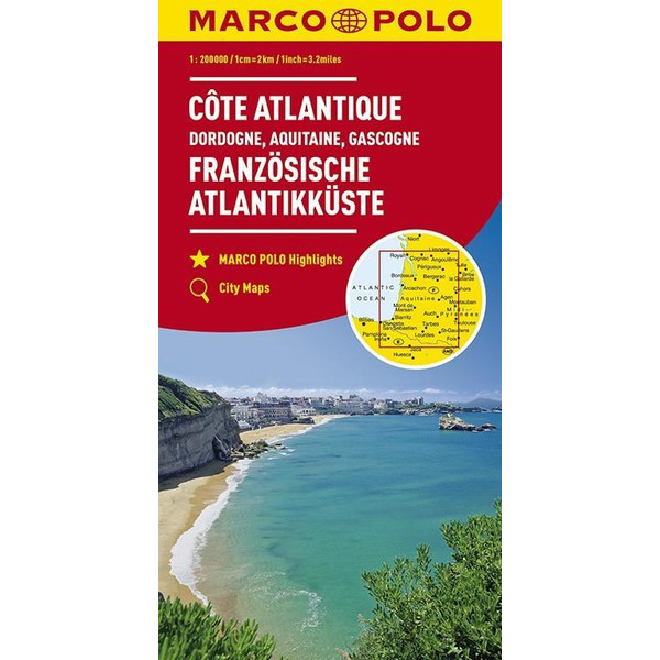 MARCO POLO Karte Frankreich Französische Atlantikküste 1:300 000 - Straßenkarte