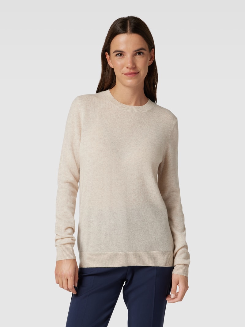 Kaschmirpullover in melierter Optik in beige meliert