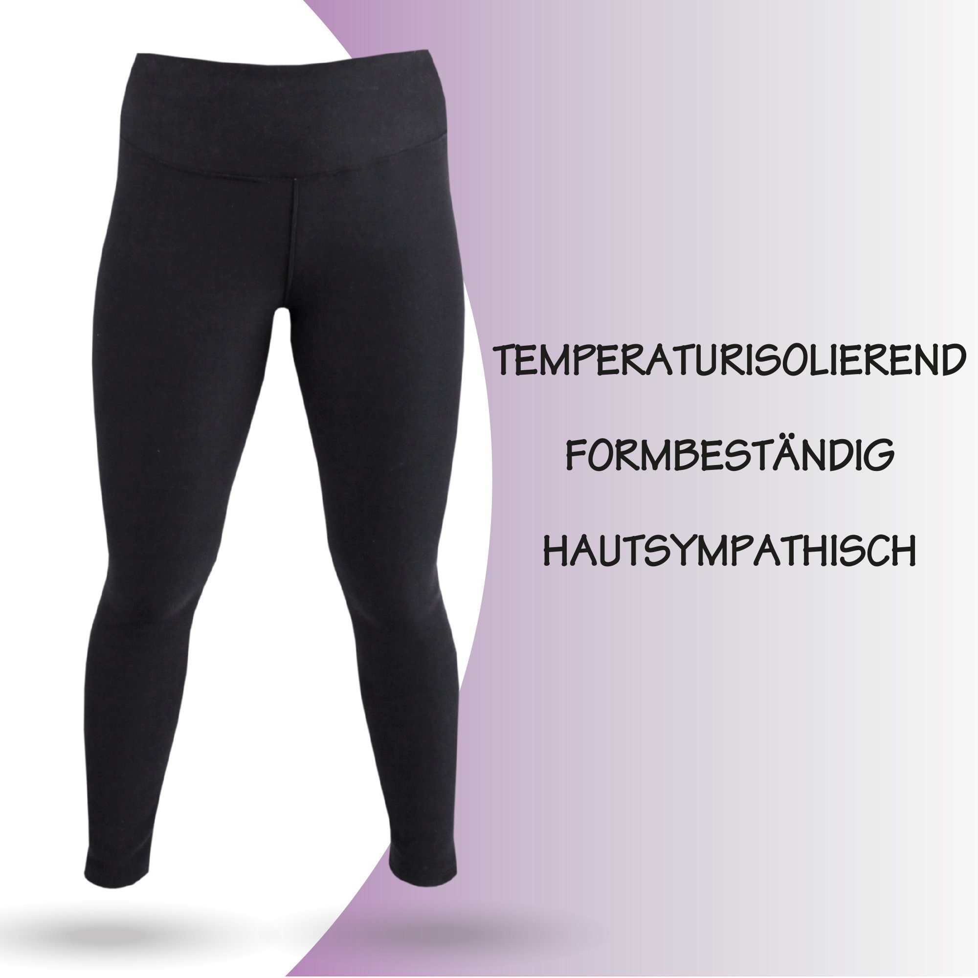 hemmy Fashion Thermoleggings High Waist Thermohose Damen Thermo Leggins, gefütterte Hose Innenfleece - warme Winter Hose
