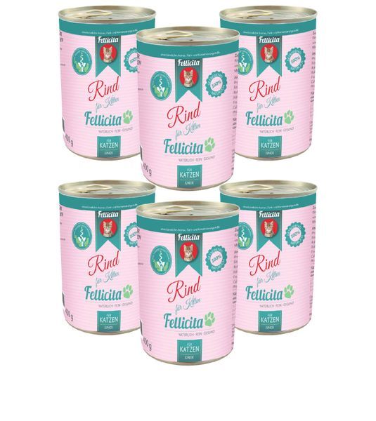 Fellicita Nassfutter Fellicita Rind pur für Kitten 6x 400g