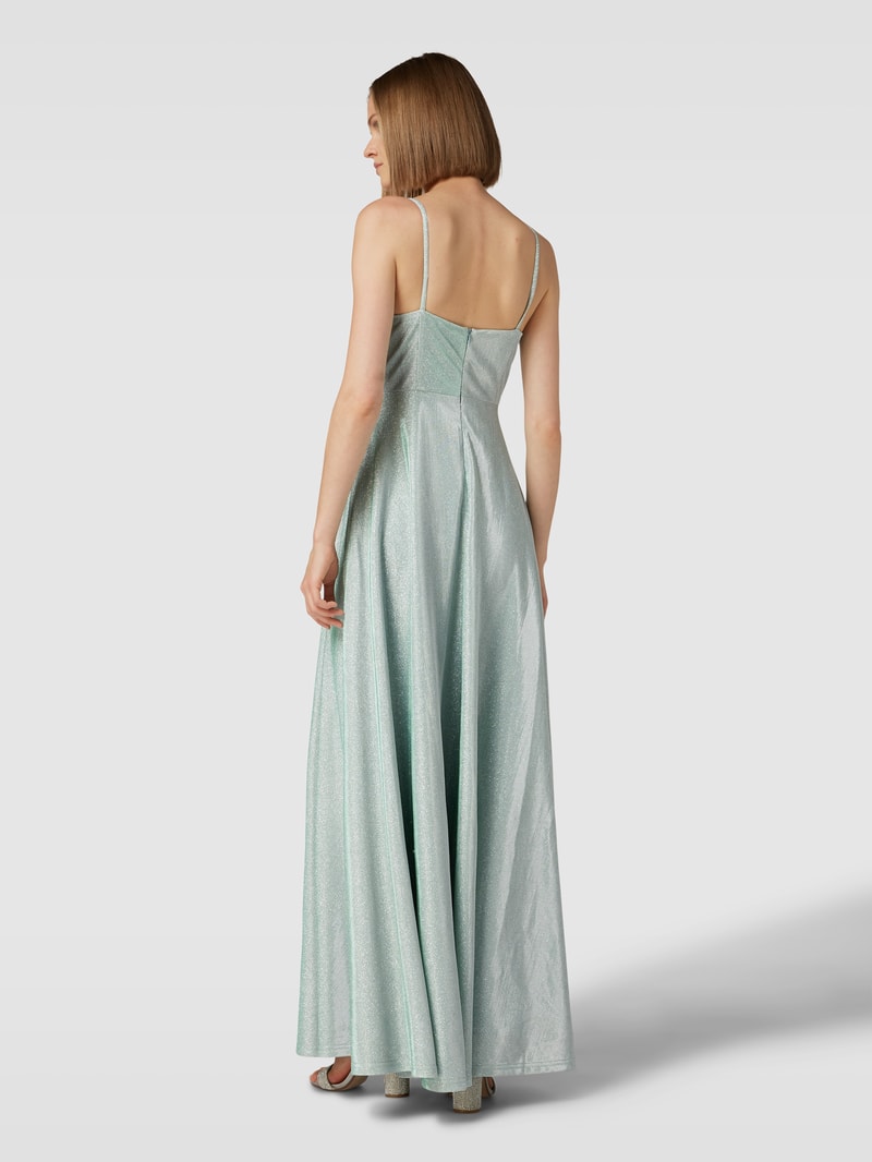 Abendkleid mit Glitzermesh in schilf