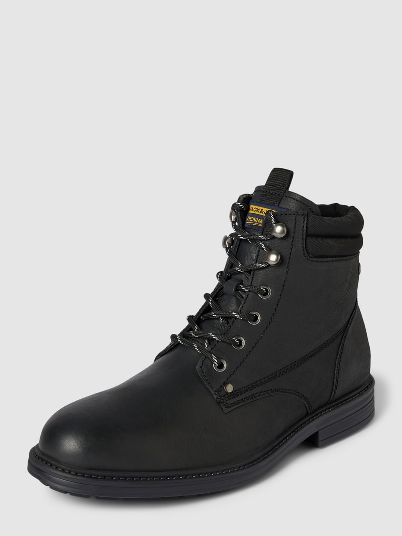 Boots aus Leder in schwarz