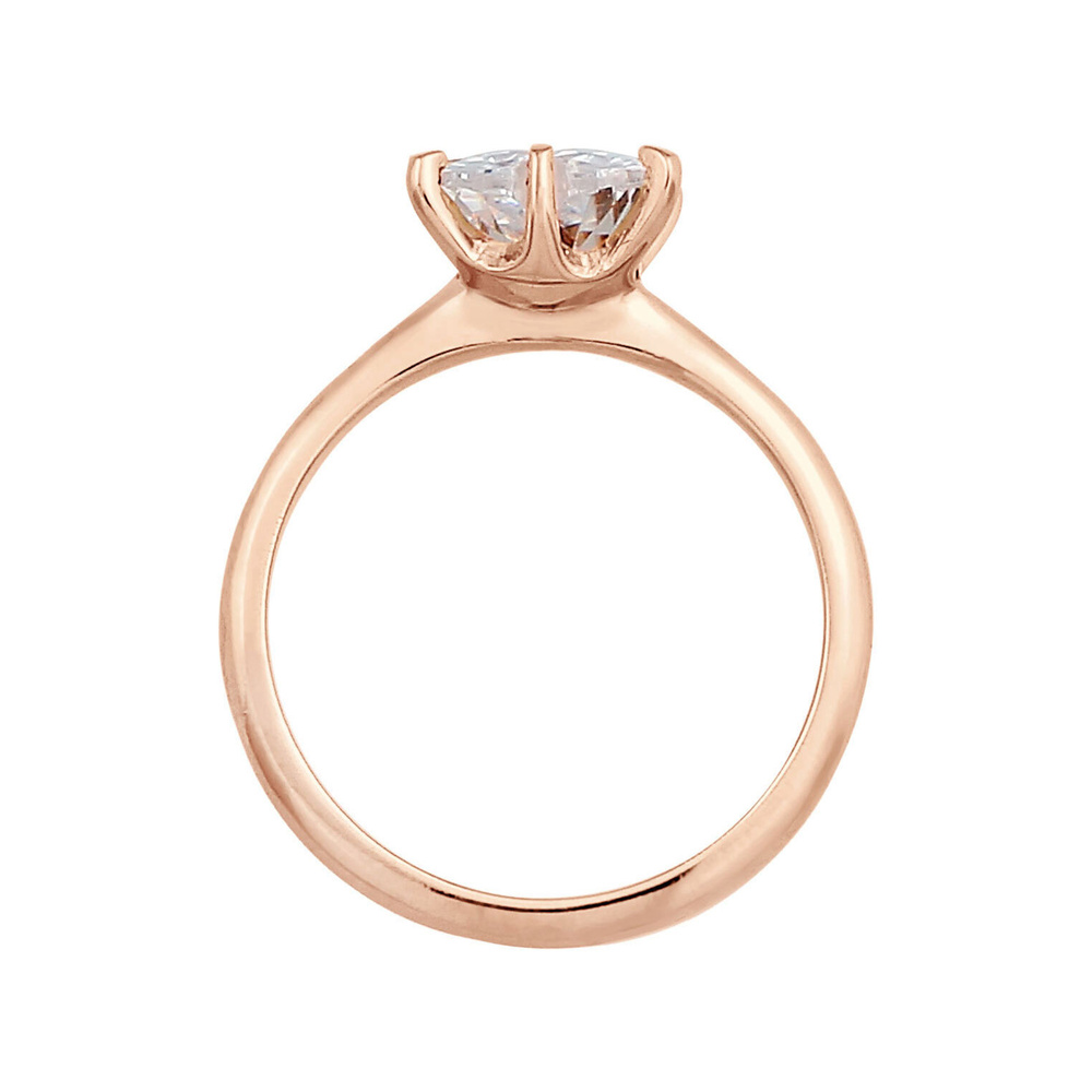 Elli Elli Bague Femmes Coeur Solitaire Fiançailles Amour avec Cristal de Zirconium en  Bague