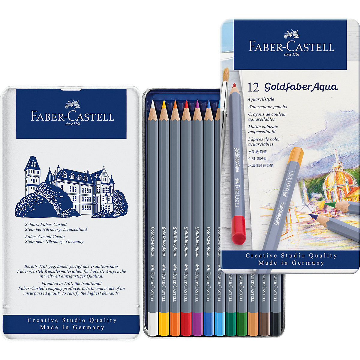Aquarell-Buntstifte Goldfaber, 12 Farben