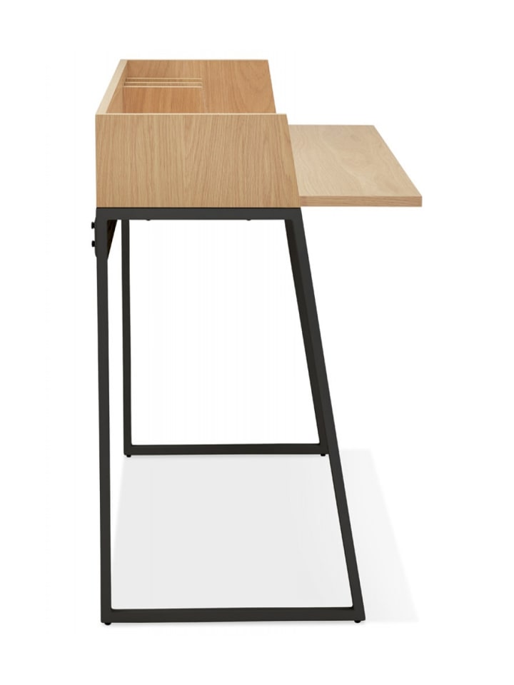 KADIMA DESIGN Schreibtisch SALMON aus Holz und Metall | Moderner Stil in Beige-Schwarz günstig kaufen onesize