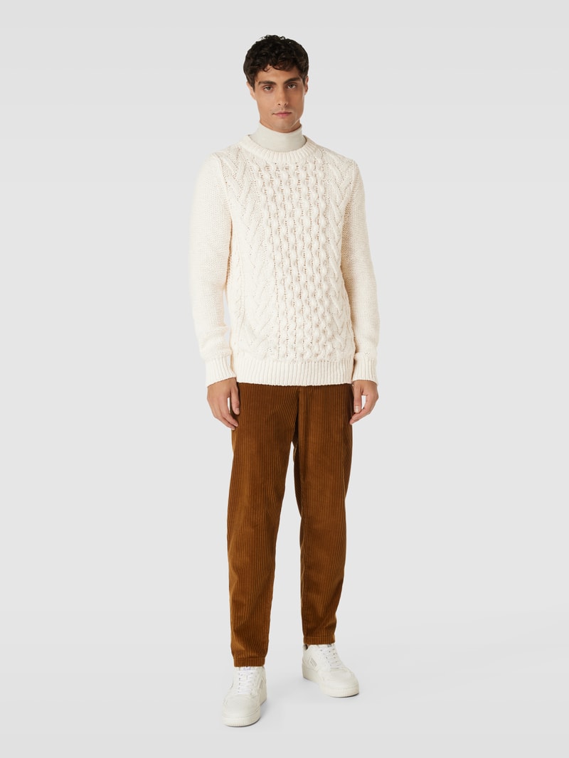 Strickpullover mit Strukturmuster in offwhite