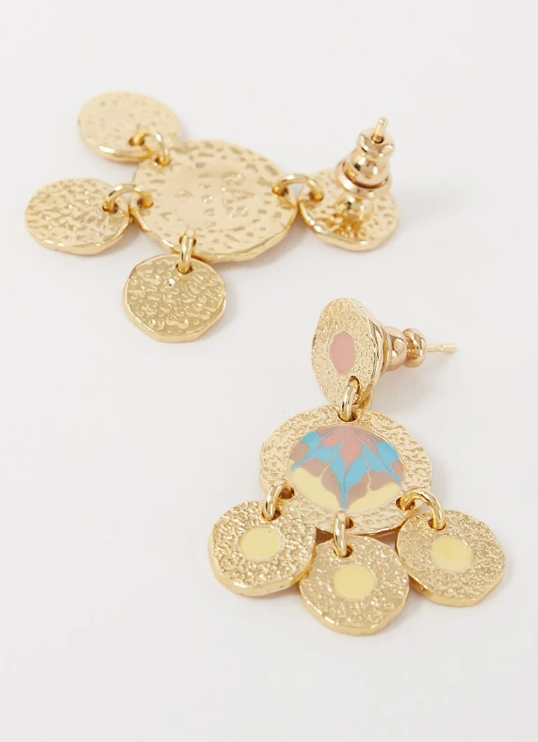 Cercei iluzie placați cu aur de la Gas Bijoux