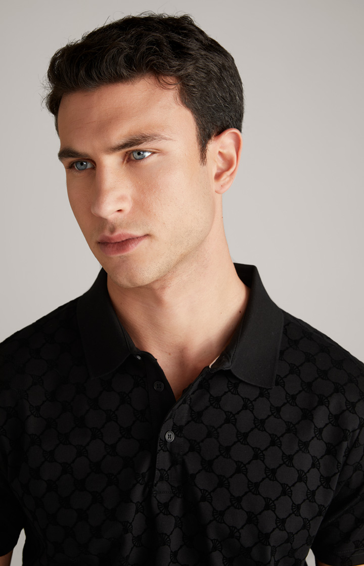 Cornflower Poloshirt Pancrazio in Schwarz