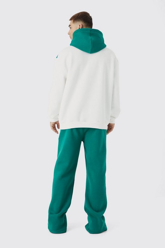 Oversize Colorblock Trainingsanzug mit Kapuze