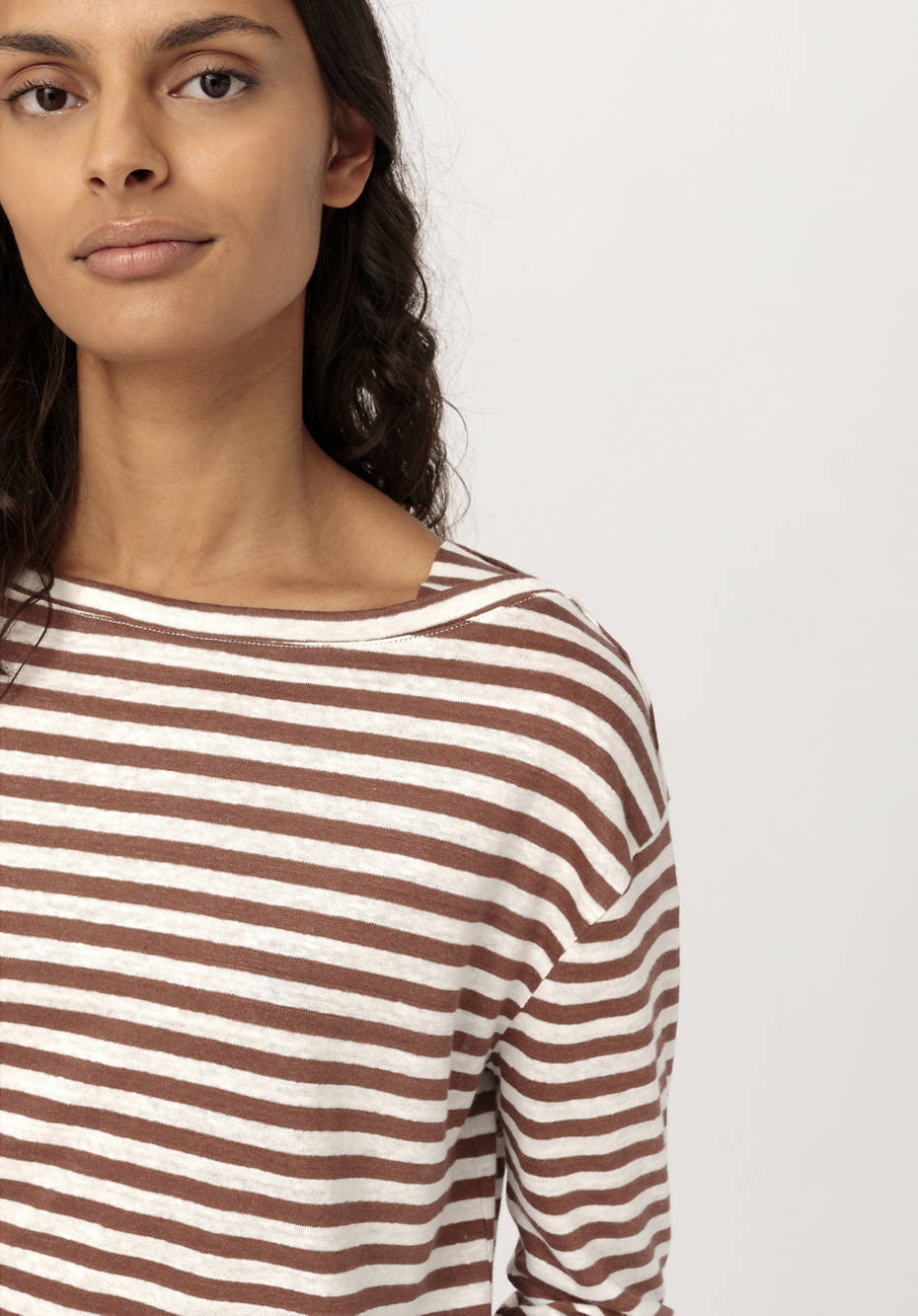 Ringel-Langarmshirt aus reinem Leinen