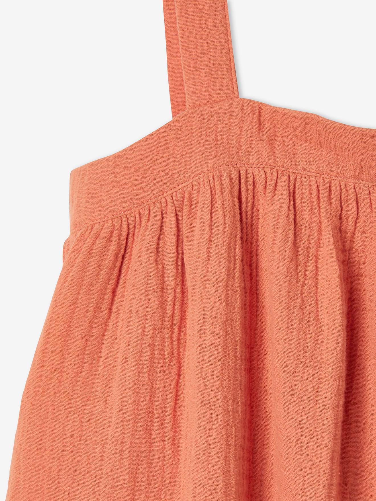Vertbaudet Mädchen Maxikleid aus Musselin - orange