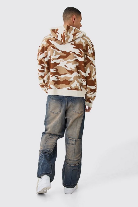 Baggy Rigid Overdyed Multi Pocket Cargo Jeans