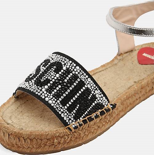 Love Moschino Espadrilles Sandaletten mit Glitzersteinen