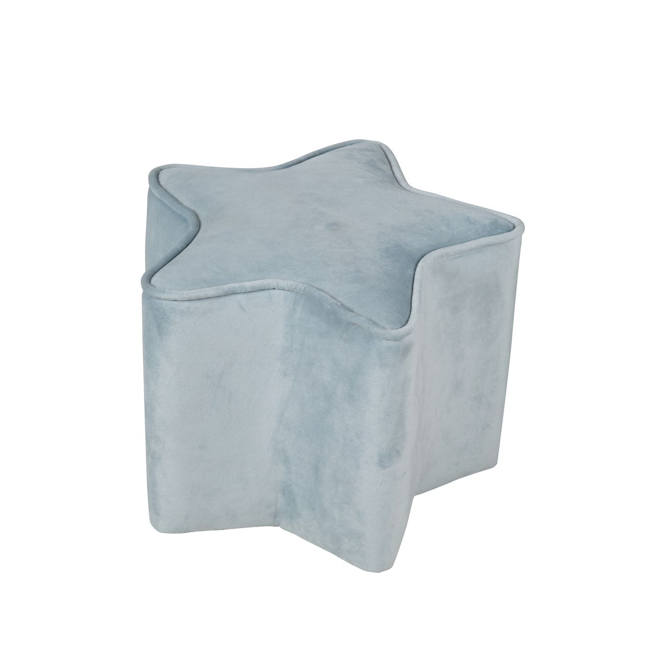 Roba Kinderhocker in Sternform „Lil Sofa“, bequemer Hocker mit Samtstoff in Sky/Hellblau bezogen
