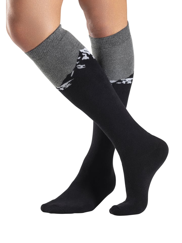 H.I.S Skistrümpfe in 1x schwarz/ grau meliert, 1x grau meliert/ schwarz günstig kaufen