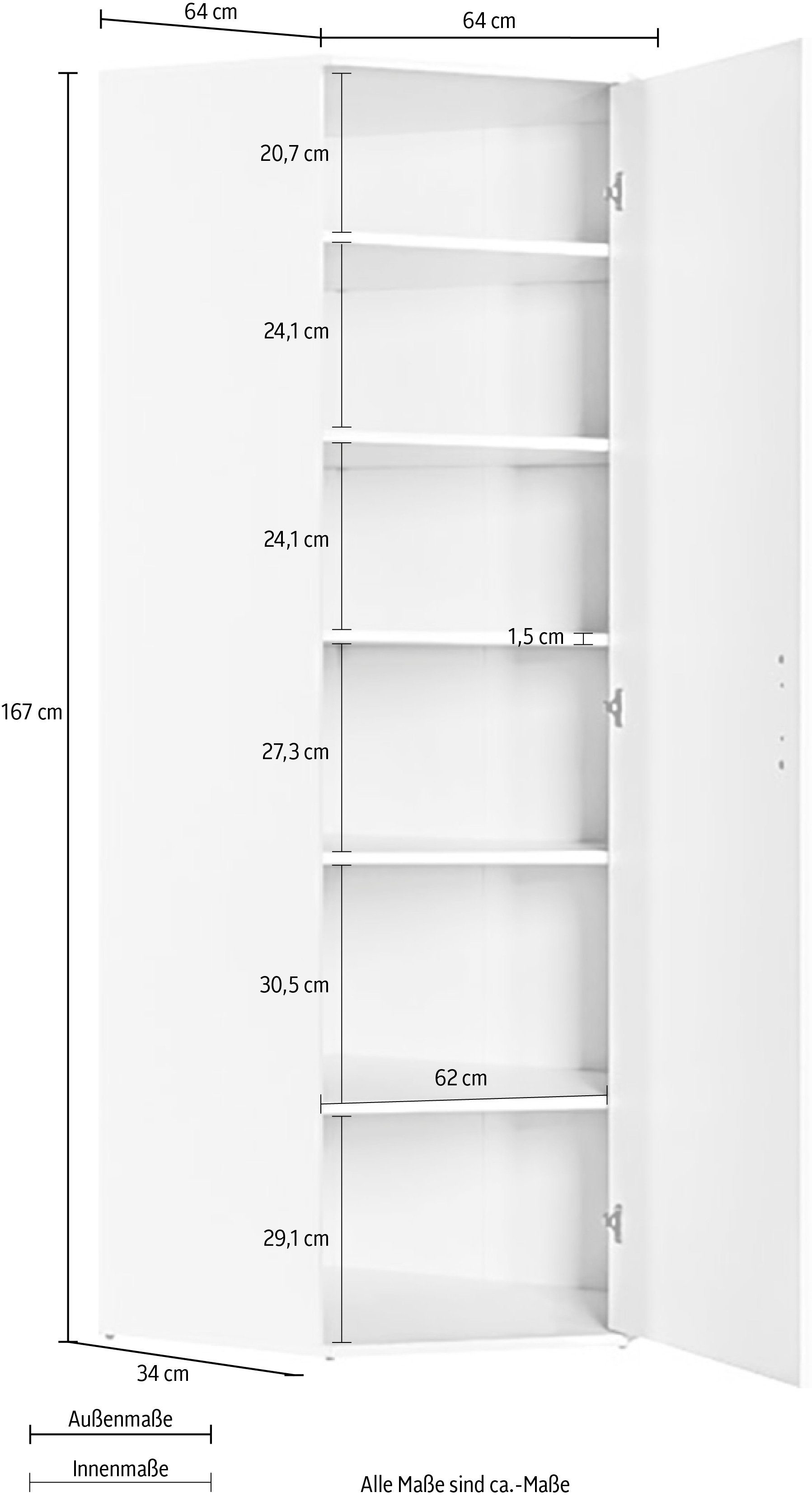 Procontour Mehrzweckschrank Clara Breite 64cm, mit Einlegeböden
