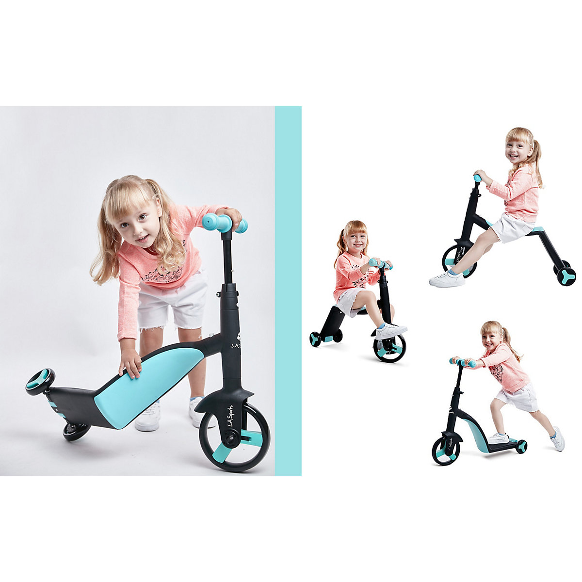 3-in-1 Kids Trike verwendbar als Laufrad Dreirad und Scooter