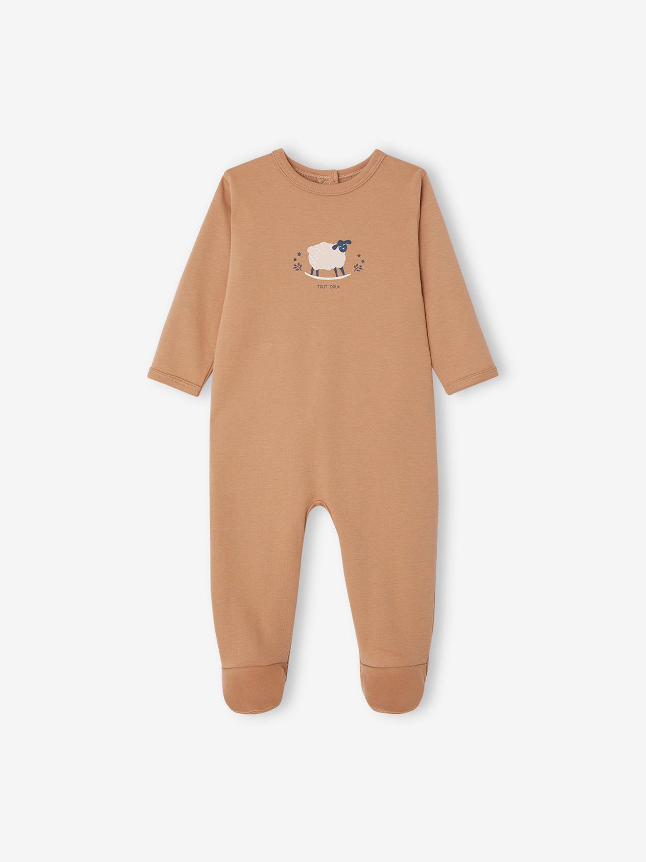 Vertbaudet 2er-Pack Baby Jersey-Strampler Oeko-Tex - pack karamell schäfchen