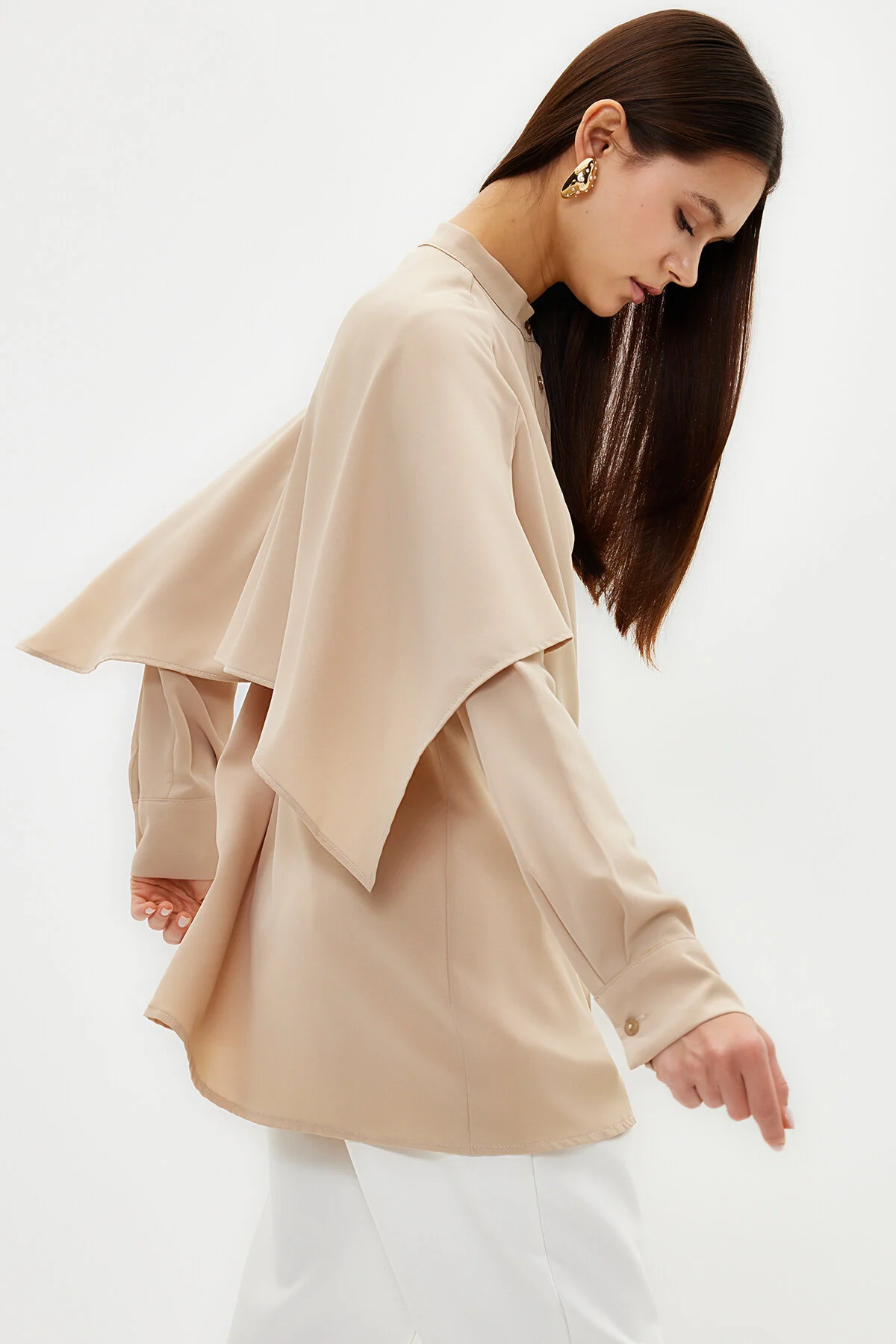 Trendyol Modest  Stone Judge Kragen Krawattenschal Detailliertes gewebtes Hemd TCTSS24TG00001