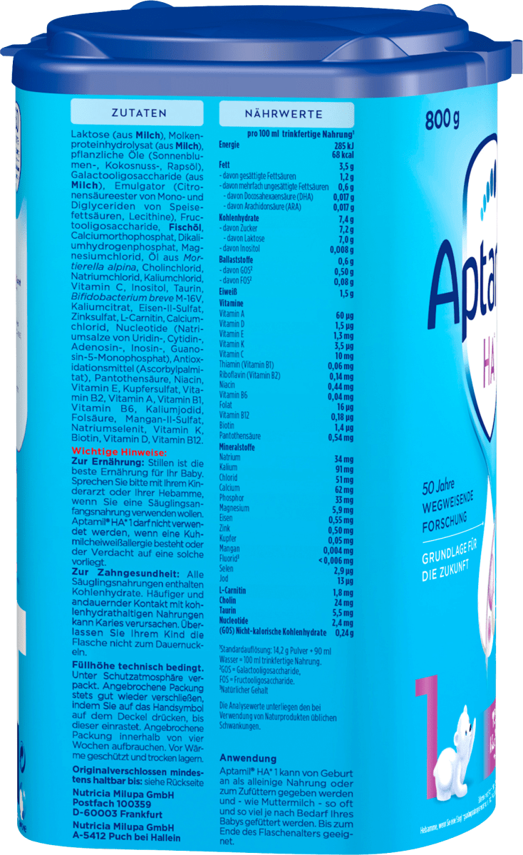 Anfangsmilch HA1 von Geburt an, 0,8 kg