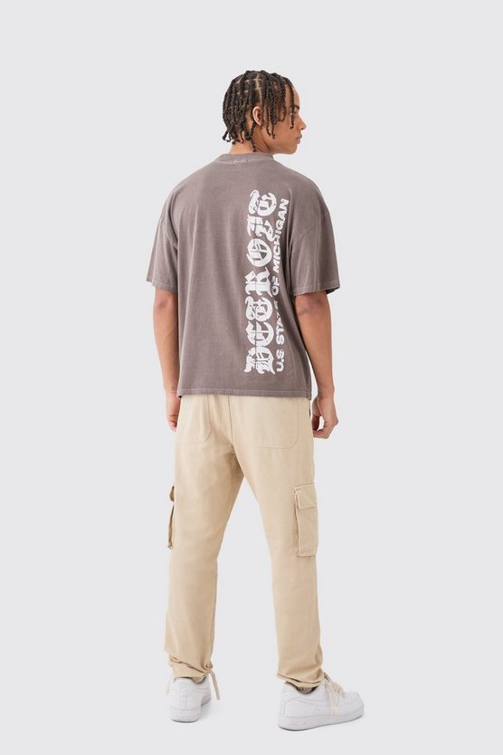 Slim-Fit Cargo-Jogginghose mit elastischem Bund und Logo