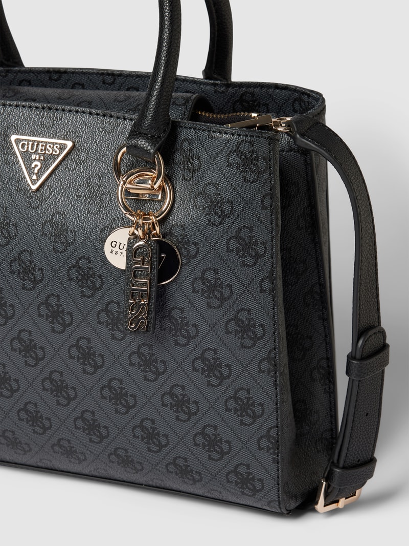 Satchel Bag mit Allover-Logo Modell 'NOELLE' in anthrazit