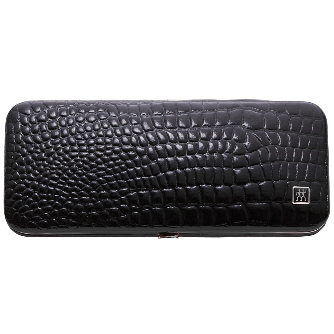 Rahmen-Etui. Rindleder. schwarz. 5-tlg.