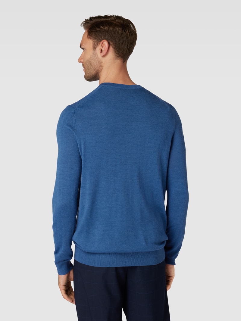 Strickpullover in jeans meliert
