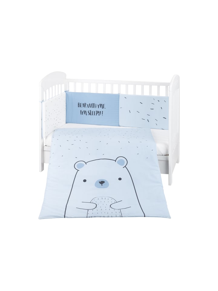 Kikkaboo Bettwäsche Bär 3-tlg. 135 x 95 in blau günstig kaufen onesize