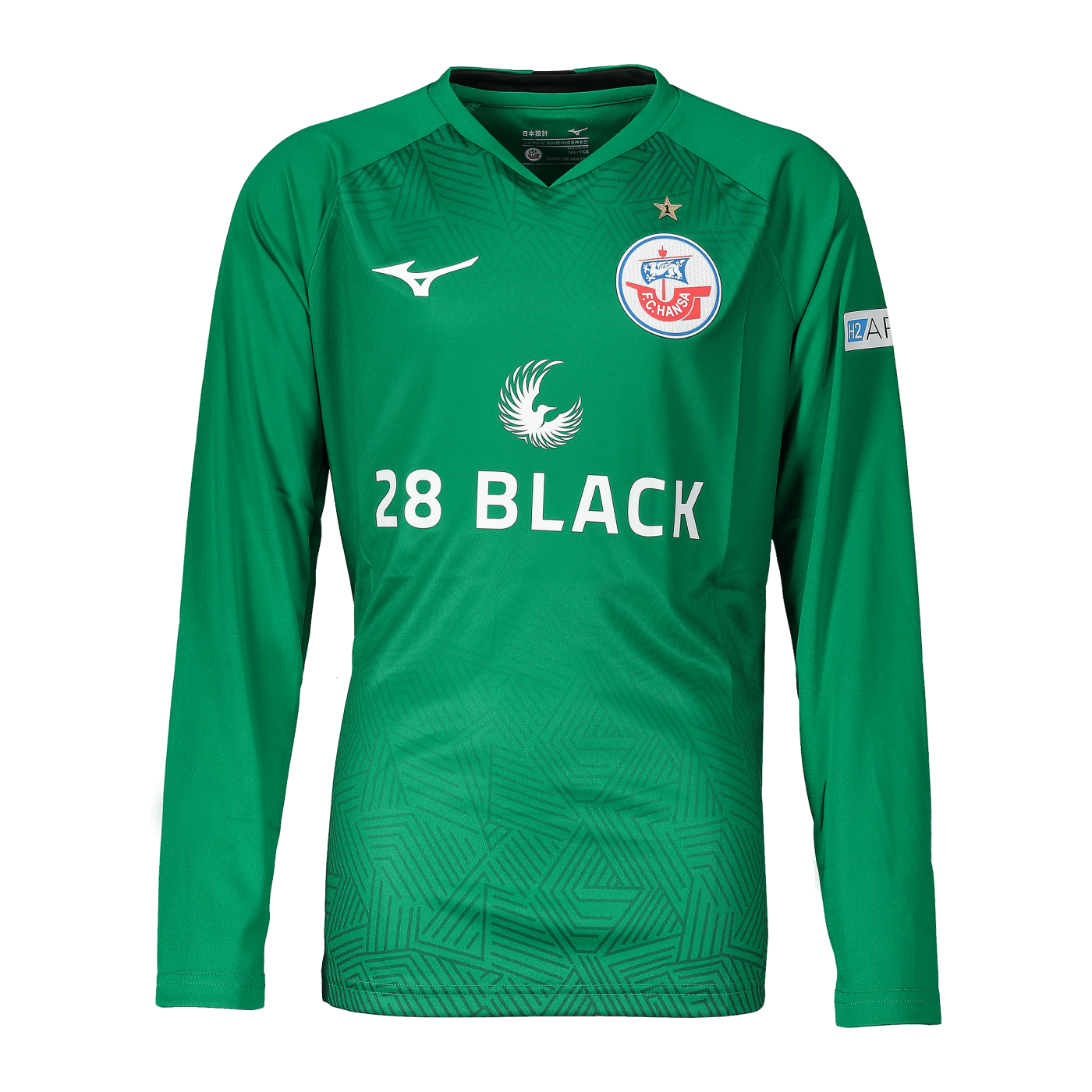 Mizuno Hansa Rostock Langarm Torwarttrikot 3rd 2024/2025 Kids Grün F31