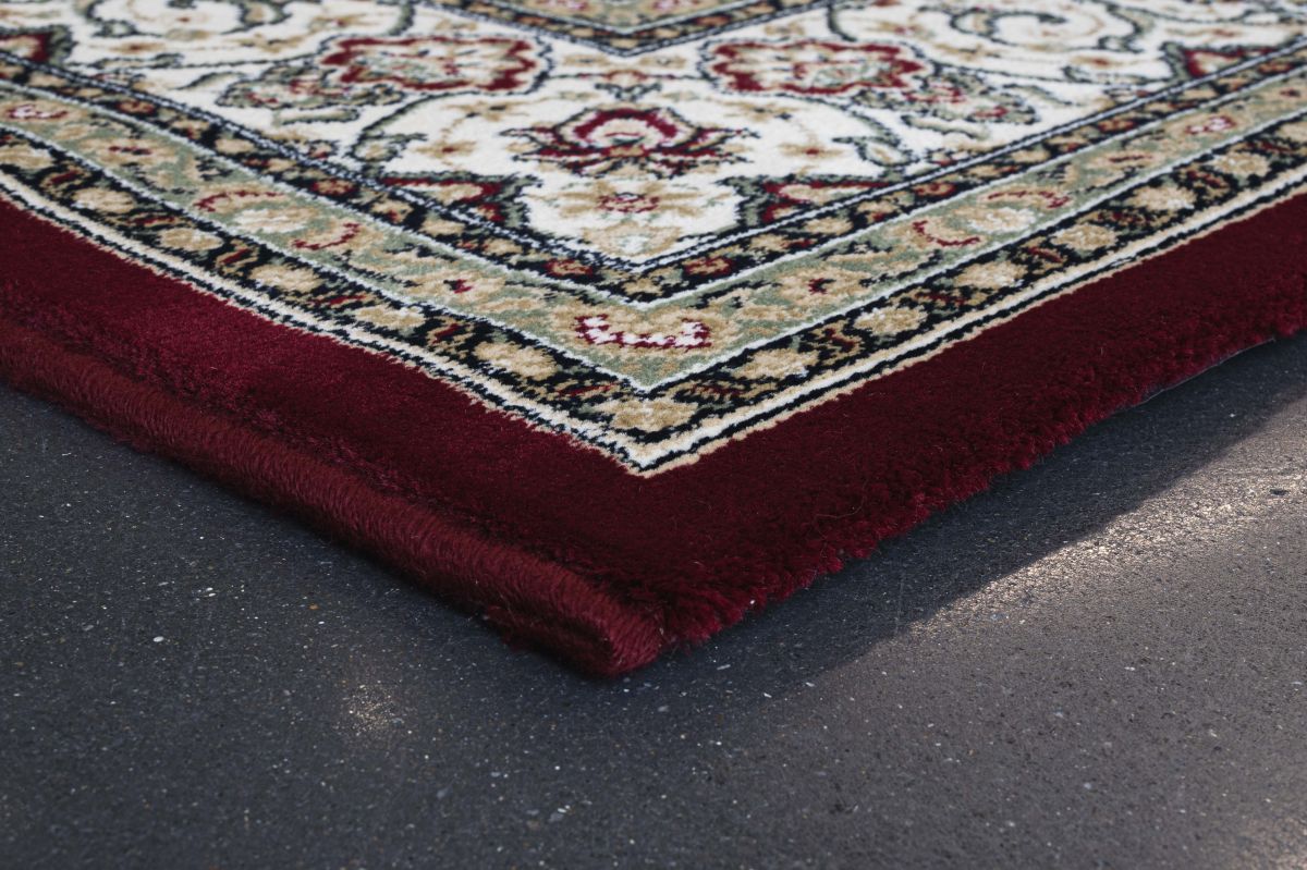 Webteppich Rubin Rot-Creme 133 x 195 cm