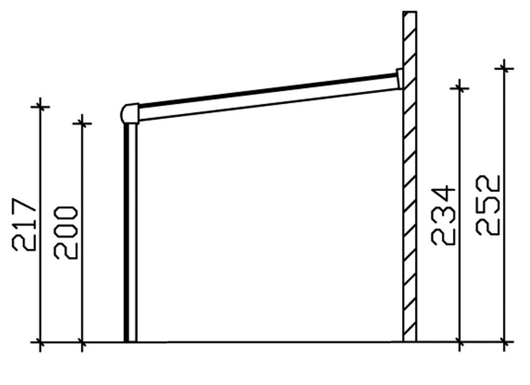 Skanholz Terrassendach Genua, BxT: 541x257 cm, Bedachung Doppelstegplatten, 541 cm Breite, verschiedene Tiefe