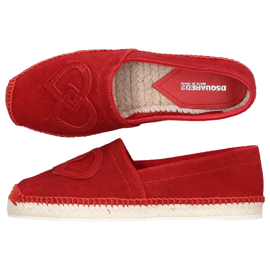 Dsquared2 - Halbschuhe Kalbsleder Veloursleder Logo rot - rot