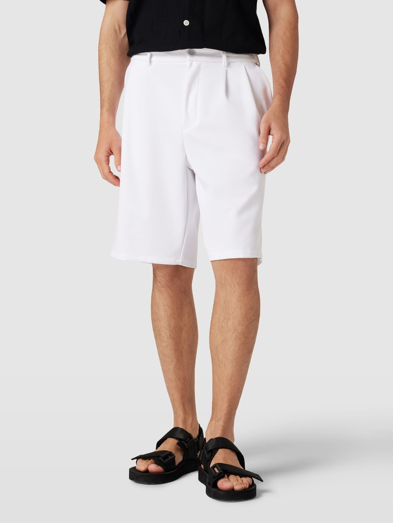 Sweatshorts mit Bundfalten Modell 'Hammer' in weiß