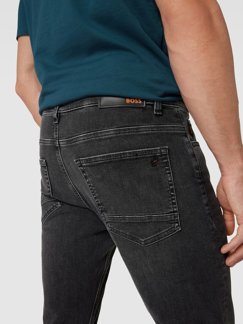 Slim Fit Jeans im 5-Pocket-Design Modell 'Delaware' in anthrazit