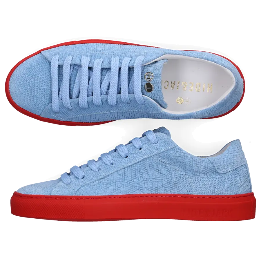 Hide & Jack - Sneaker low GECKO Veloursleder Logo Prägung hellblau - blau