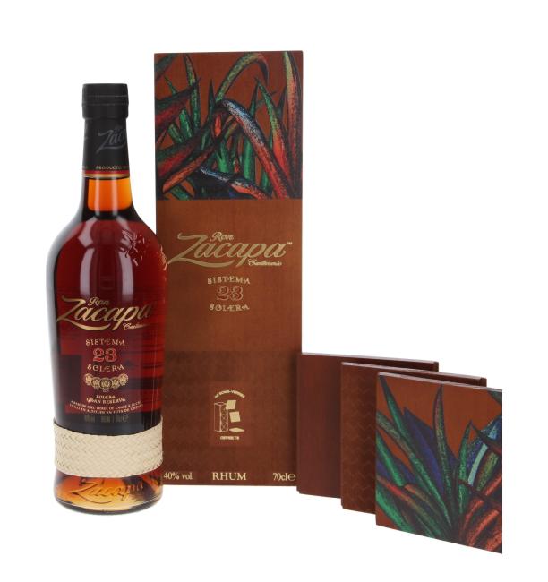 Ron Zacapa 23 Solera Rum - Holzbox mit 3 Untersetzern 0,7 l·40 % vol