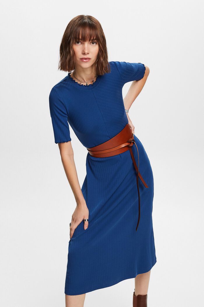 Midikleid aus geripptem Jersey