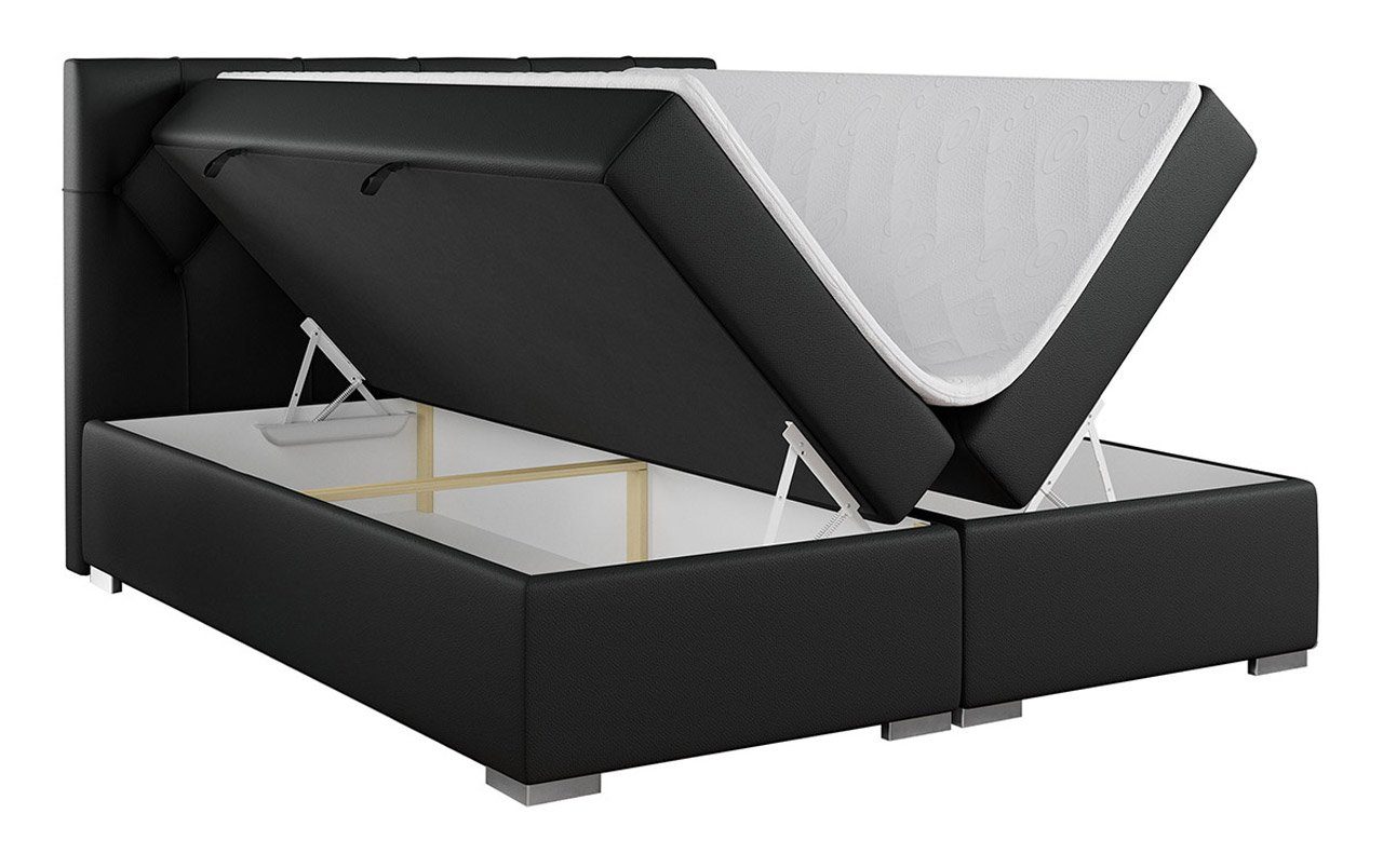 MKS MÖBEL Boxspringbett ALDA, Doppelbett mit Multipocket-Matratze - Modern Bett