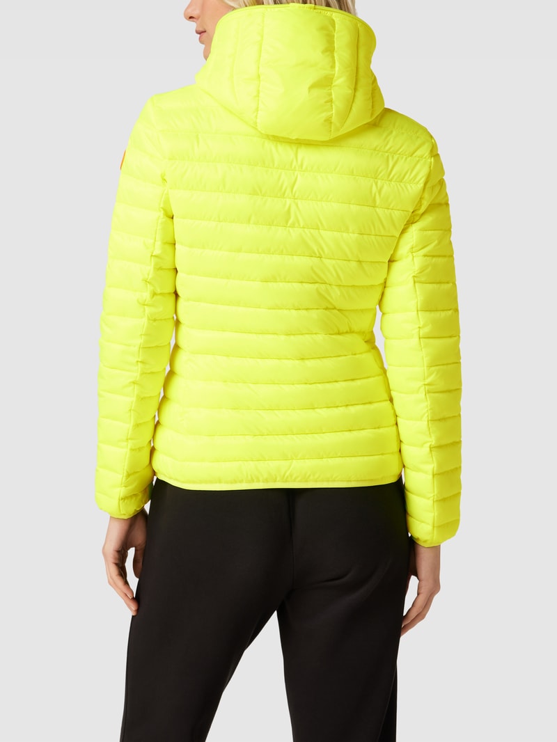Steppjacke mit Label-Patch Modell 'KYLA' in neon gelb