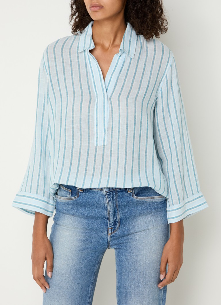 Rails Banks blouse in linen blend with stripe print