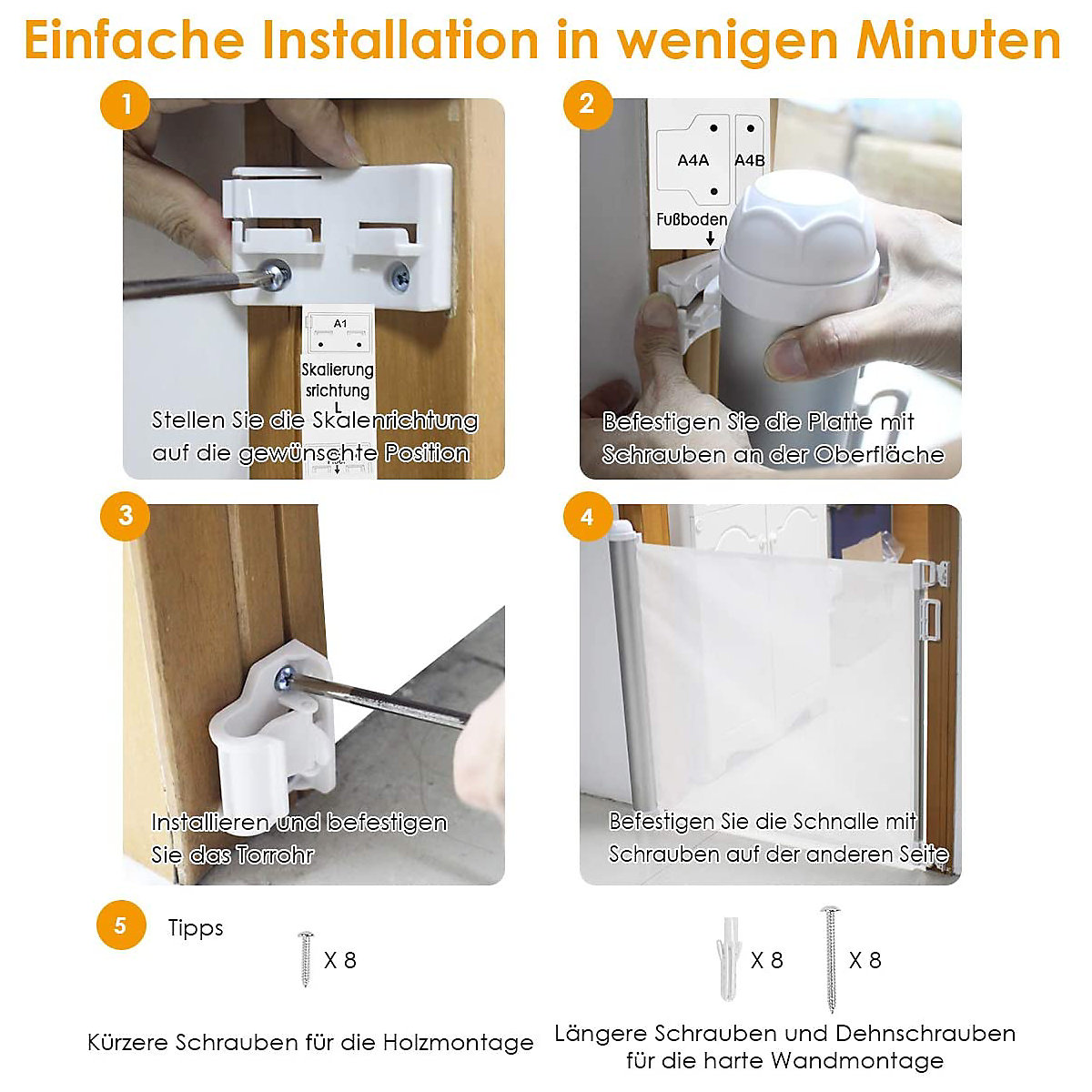 Türschutzgitter 0-130cm ausziehbar