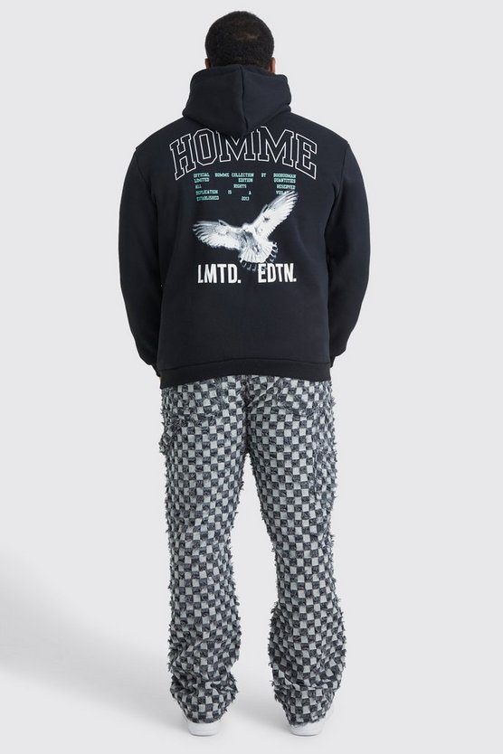 Plus karierte Slim-Fit Schlaghose