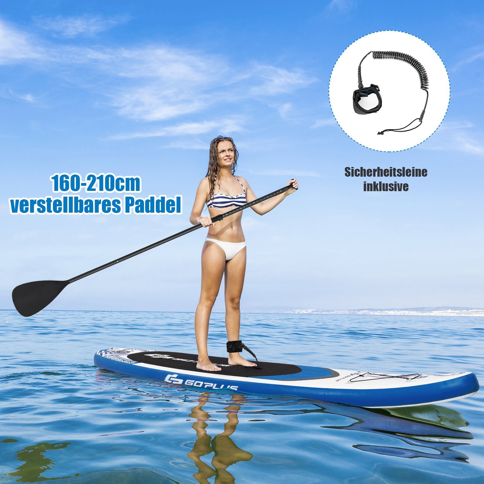 COSTWAY SUP-Board Stand Up Paddle Board, 335cm bis 170kg, mit Pumpe