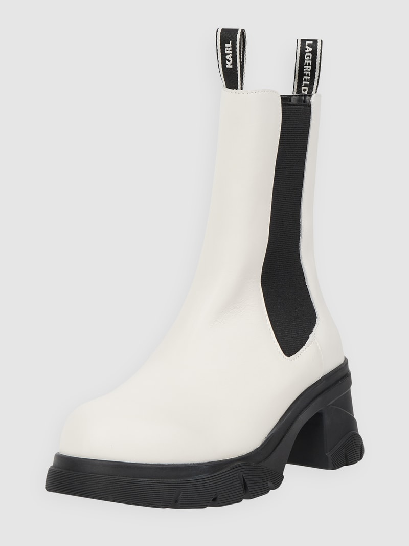 Chelsea Boots aus Leder in weiß