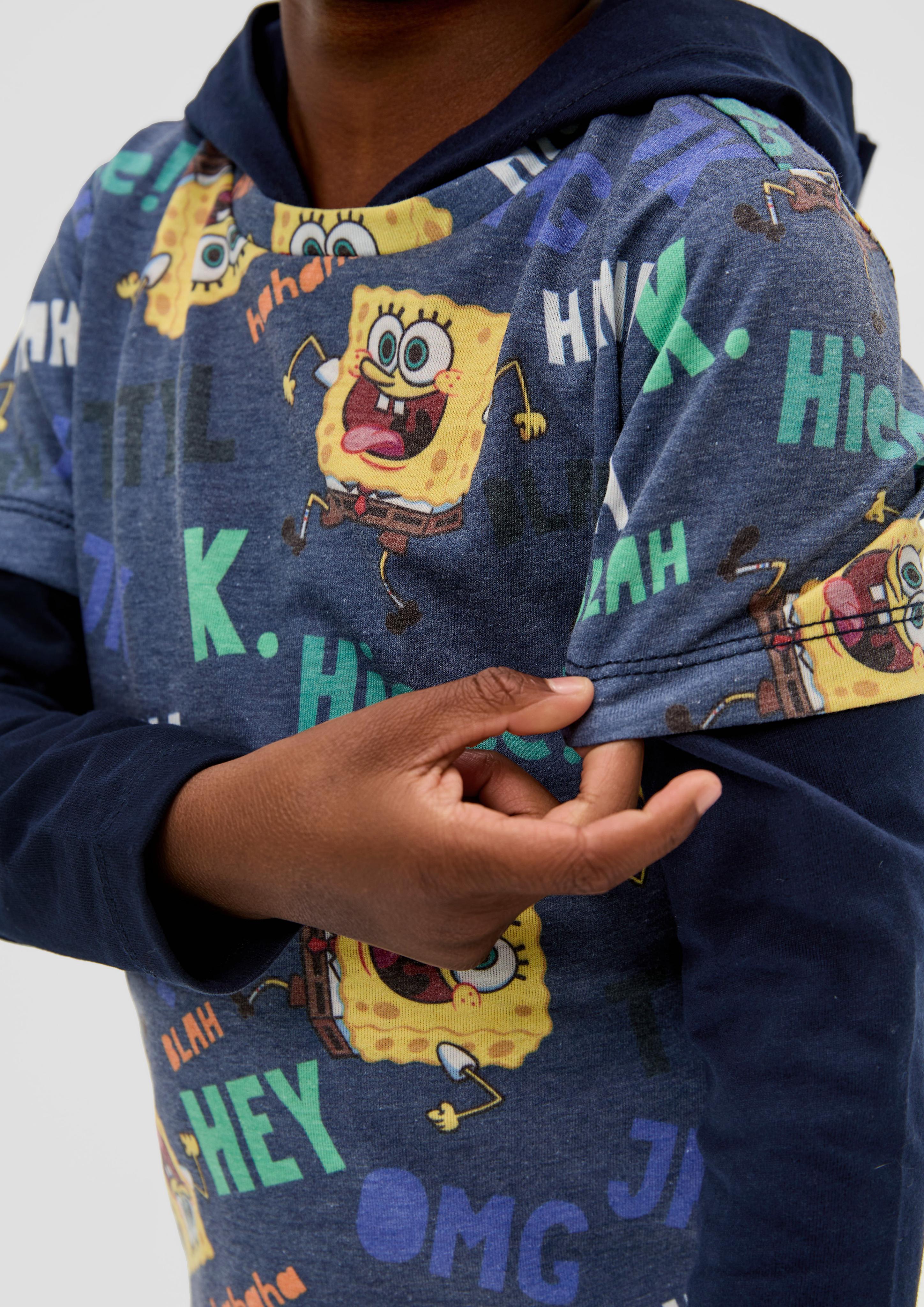 Kapuzen-Shirt mit Layering-Detail  2134105-59A8