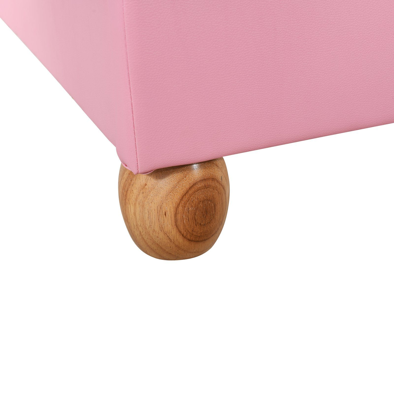Flieks Polsterbett, Einzelbett Kinderbett 90x200cm mit Bär-Form Kopfteil Kunstlederbezug